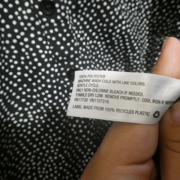 Pure Energy Women's 1X Polkadot Top Shirt Blouse 3 Button Tunic - Picture 10 of 10